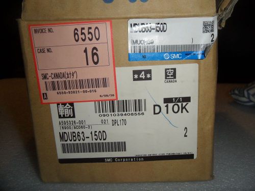 SMC MDUB63150D  Plate Cylinder Double Acting Single Rod Series MU NIB Lot of 2