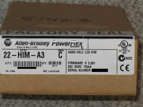 **New Sealed** Allen-Bradley 22-HIM-A3 PowerFlex Hand Held HIM Module, Series C