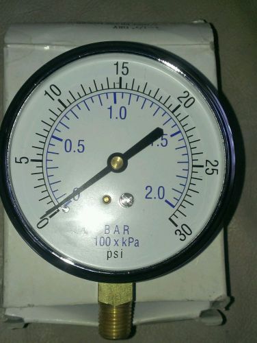 Pressure Gauge 30 PSI~1/4 NPT BRASS lower