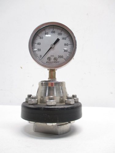 ASHCROFT TYPE 200 DIAPHRAGM SEAL 0-200PSI 1/4 IN NPT PRESSURE GAUGE D420728