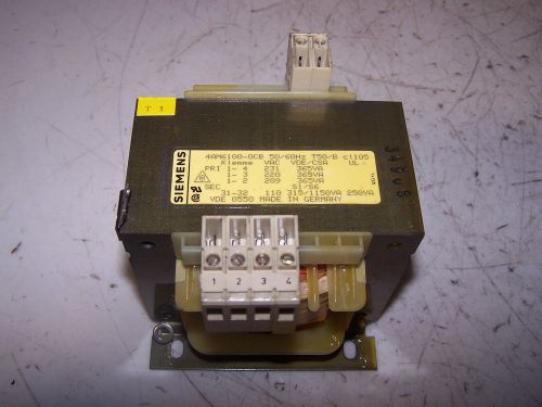 SIEMENS 365 VA CONTROL TRANSFORMER 4AM6100-0CB 230 VOLT PRIMARY 110 V SECONDARY