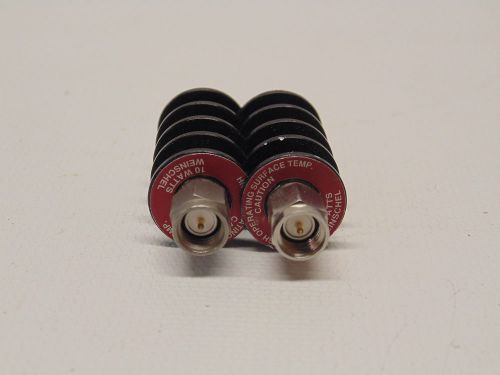 LOT OF 2 WEINSCHEL 41-6-12 10 WATTS SMA TO SMA ATTENUATOR (C14-1-5)