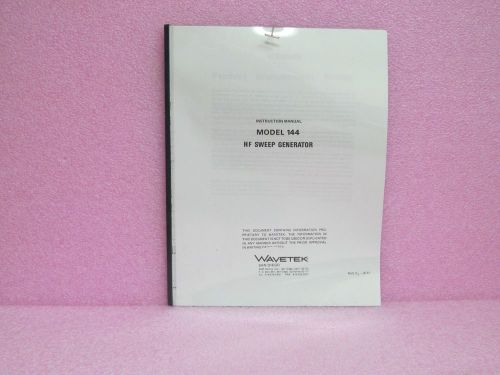 Wavetek manual 144 hf sweep generator operating manual only (8/77) for sale