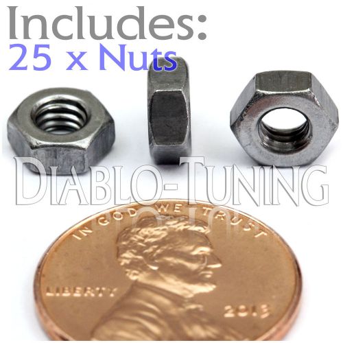 M4-0.7 / 4mm - qty 25 - steel hex nuts class 8 plain finish - metric din 934 for sale