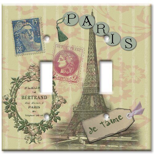 Paris Je Taime Switch Plate - Double Toggle