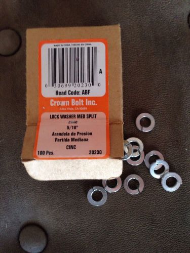 Crown Bolt (80+ Pcs) 5/16&#034; Med Split Lock Washers - Zinc Plated #20230 ABF