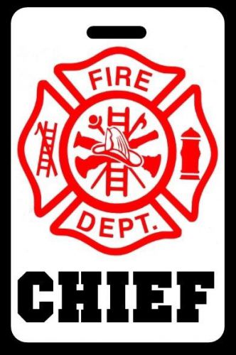Firefighter luggage/gear bag tag with rank - free personalization - new for sale