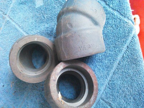 LOT OF (3) 1-1/2&#039;&#039; Forged Steel A-105 Class  Socket Weld SW Elbows 45 deg