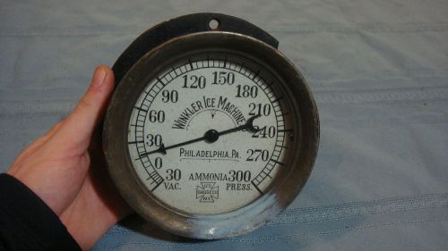 ANTIQUE VINTAGE WINKLER ICE MACHINE Co. AMMONIA GAUGE. U.S. GAUGE Co. N.Y.