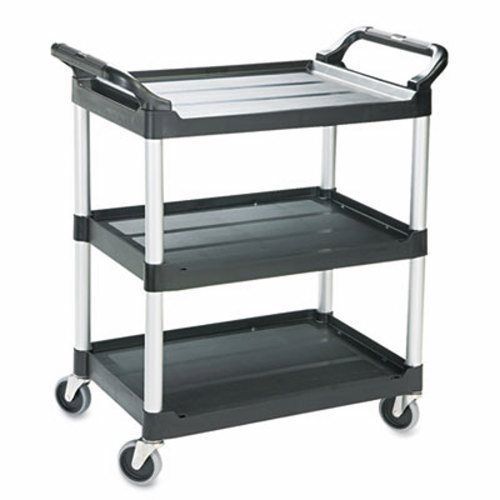 Rubbermaid Plastic Cart, 3-Shelf, Black (RCP342488BLA)