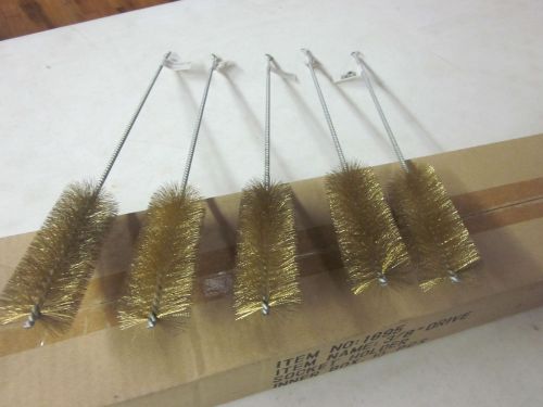 ~ 24 ~ 16&#034; BRASS WIRE ROUND TUBE CLEANING BRUSHES 1-1/2&#034; BRUSH 4 BOTTLE GUN PIPE