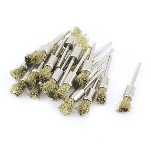 22pcs 3mm mandrel gold tone wire pen polishing brush for dremel rotary tool for sale