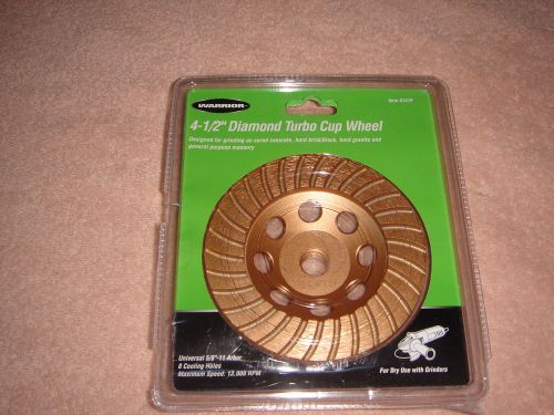 Warrior 4-1/2&#034; diamond turbo cup wheel 98729 brand new sealed for sale