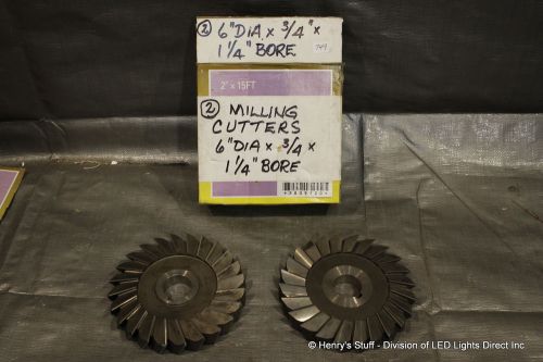 6&#034; Diameter Milling Cutters - 1 1/4&#034; Bore - SKU749