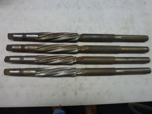 LOT of (4) DR&amp;T Co. 1-5/16&#034; HSS REAMERS, 6-FLUTE SPIRAL, 22&#034; LONG, 4MT