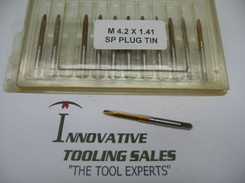 M 4.2 X 1.41 2 FL  Spiral Point TIN Coated High Speed Steel Plug Tap USA Brand 1