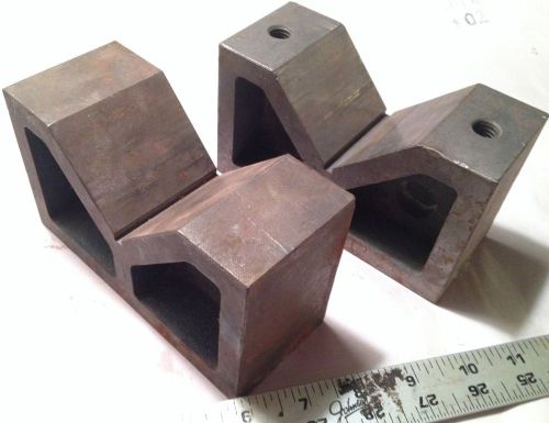 MACHINIST LATHE TOOLS NICE PAIR OF LARGE V-BLOCKS MEASURE: 6&#034; X 2 1/2&#034; X 3 1/2&#034;