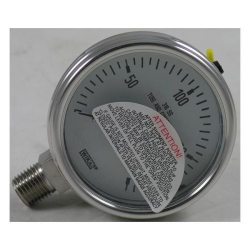 WIKA T232.54 Pressure Gauge, 0-200 PSI, 2.5&#034; Dial w/ 1/4&#034; NPT Bottom Mount, Dry