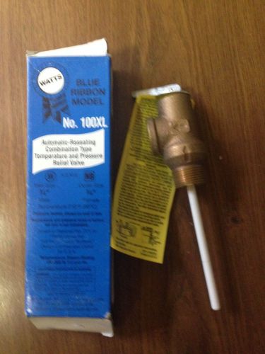 WATTS 100XL Temperature &amp; Pressure Relief Valve 3/4&#034;  Set 150 lbs PSI NIB