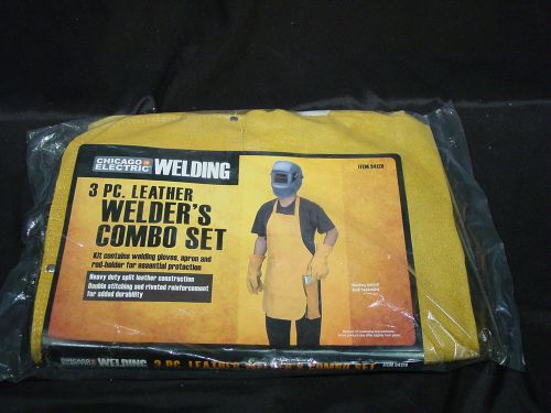 LEATHER WELDERS APRON GLOVES &amp; ROD HOLDER SET WELDING HOT WELD SAFETY