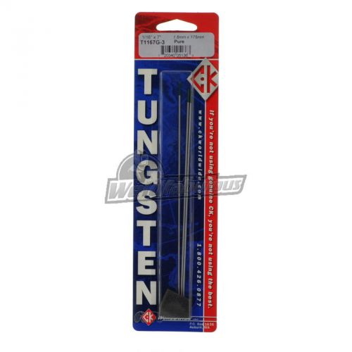 CK T1167G-3 Pure Tungsten Electrode 1/16&#034; X 7&#034; Pkg = 3