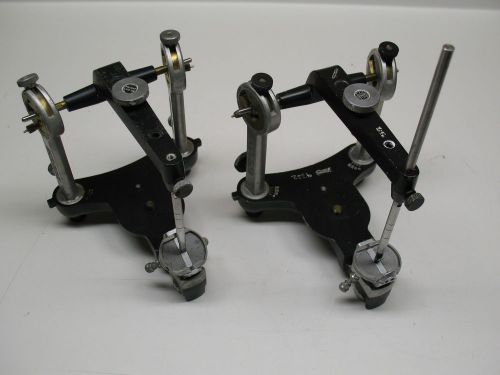 2X HANAU H-2 SEMI ADJUSTABLE DENTAL ARTICULATOR LAB WAX DENTURES PROSTHODONTICS