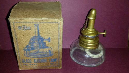 Dixon no. 1 glass alcohol lamp, with original box, jeweler or dental lamp for sale