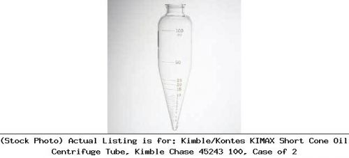 Kimble/Kontes KIMAX Short Cone Oil Centrifuge Tube, Kimble Chase 45243 100, Case