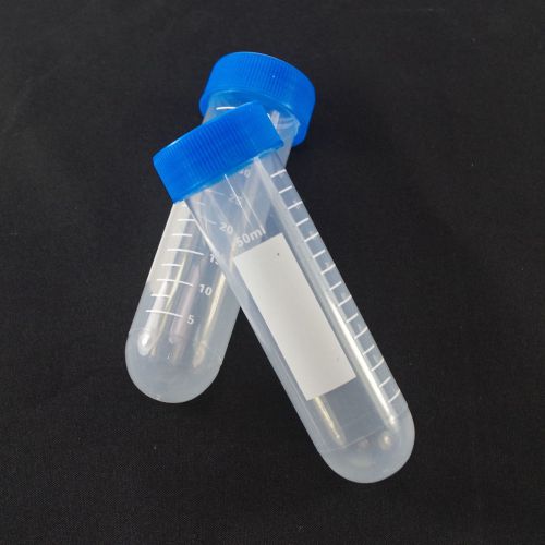 Plastic test tubes centrifuge tubes 50ml round bottom new x2 for sale
