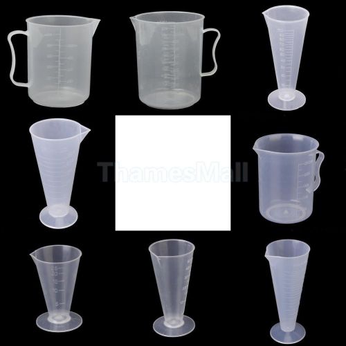 Kitchen Lab 25,50,100,250,500ml Graduated Beaker Cup + 250&amp;500&amp;1000ml Beaker