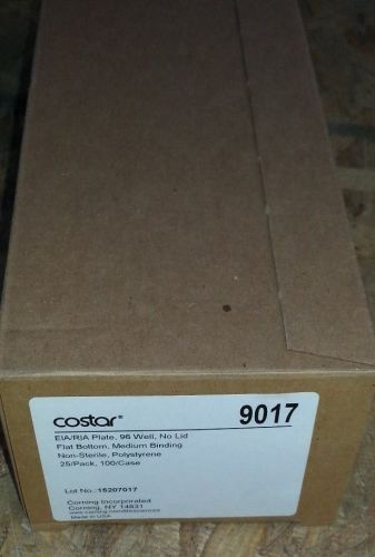 NEW PACK OF 25 CORNING COSTAR 9017 EIA/RIA PLATE 96 WELL FLAT BOTTOM POLYSTYRENE