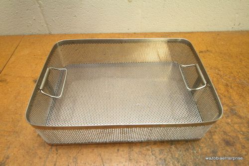 MEDICAL DENTAL INSTRUMENT STERILIZATION BASKET SURGICAL CONTAINER 16&#034;X12&#034;X4&#034;