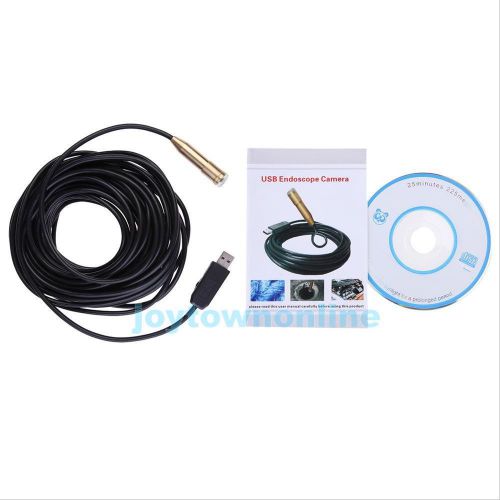 15M 4LED Waterproof Borescope Endoscope USB Cable Inspection Tube Spy Camera #JT