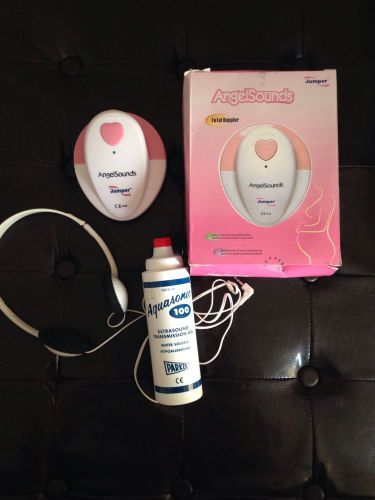 Angel sounds jumper prenatal fetal baby doppler w/ parker ultrasound gel for sale