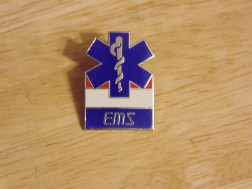 EMS Star of Life pin, brand new, 1&#034; tall 3/4&#034; wide, clutch back