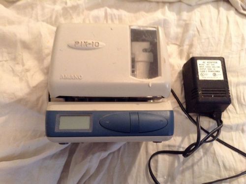 Amano pix-10 time recorder electronic time clock stamp recorder, works great for sale