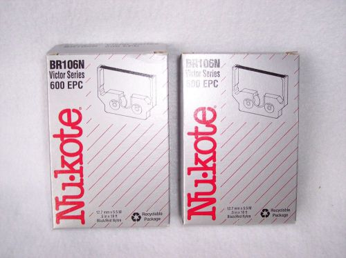 2 nu-kote br106n ribbon victor series 600 epc black/red 1/2&#034; canon casio royal for sale