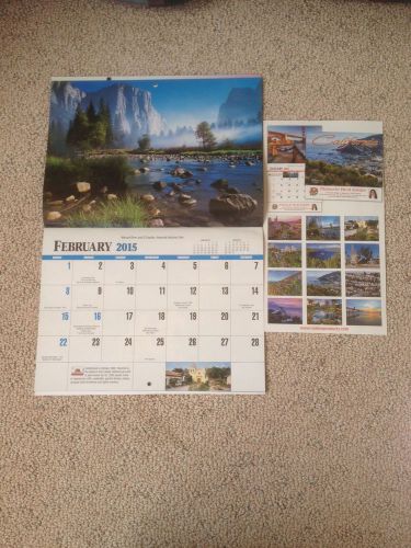 CALIFORNIA -  2015 - 13Month  WALL CALENDAR 11 x 16 open -NEW