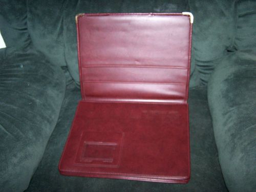 Vtg Burgundy CAMBRIDGE LEATHER Ampad 30-812 Journal/Goldtone Corners/11&#034;Wx13&#034;L