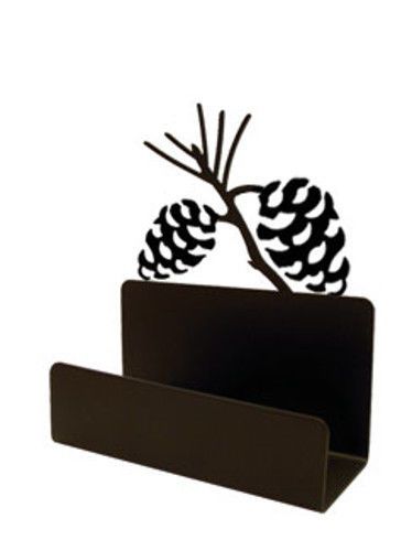 Wrought Iron Business Card Holder Pinecone Home Office Desk Desktop Decor Pine