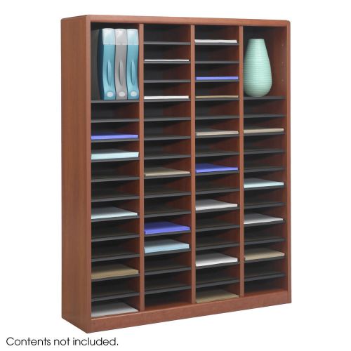 Safco Products Company E-Z Store Wood 52 1/4&#034; Literature Organizer Mahogany