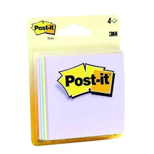 Post-it note pads assorted 3&#039;&#039; x 3&#039;&#039; 50 sheets per pad 4 count for sale