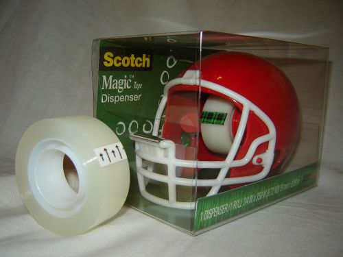 Scotch transparent tape dispenser red football helmet + exclusive bonus roll for sale