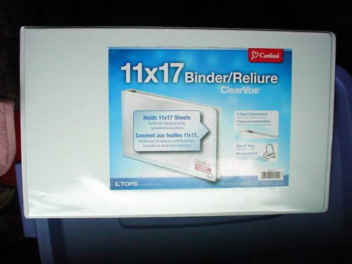 Cardinal Brands CRD22112 ClearVue Slant-D Ring Binder 11&#034; x17&#034; New Unused Stock