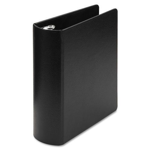 Heavyweight Casebound 3 Round Ring Binder, 9-1/2 x 6, 2&#034; Capacity, Black