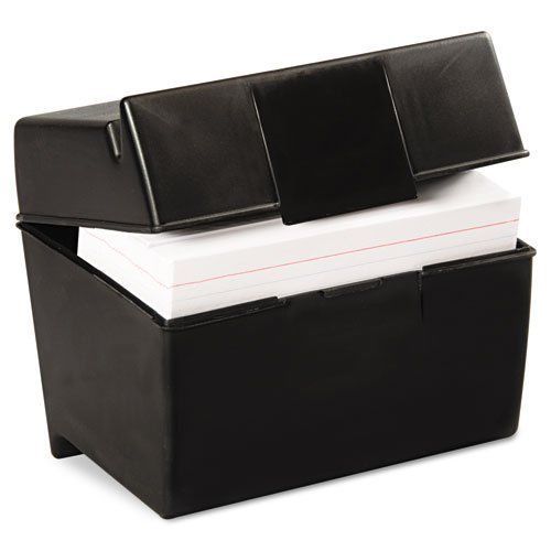 NEW ESSLTE Plastic Index Card Flip Top File Box Holds 400 4 x 6 Cards, Matte