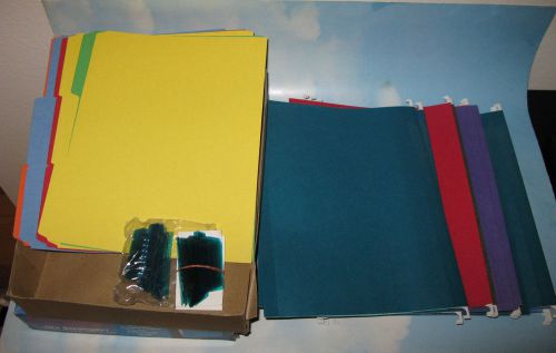 Lot of 25 Color Pendaflex Hanging File Folders 10 Letter File Folders Label Tabs