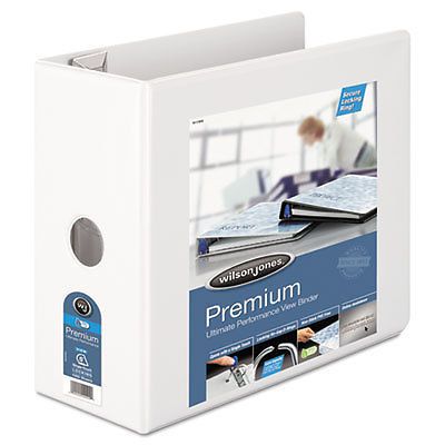 Professional plus no-gap d-rings vinyl view binder, 5&#034; capacity, white for sale