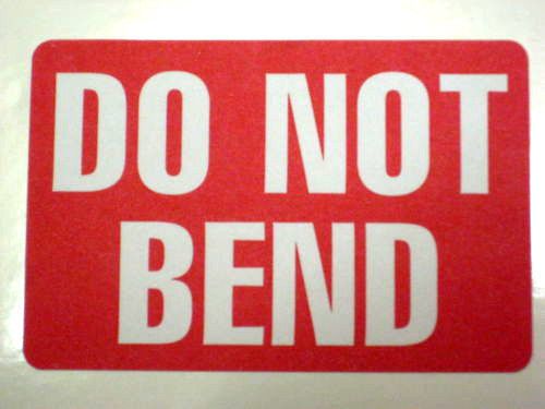 2000 BIG 2x3 DO NOT BEND LABEL STICKER - BEST SELLER