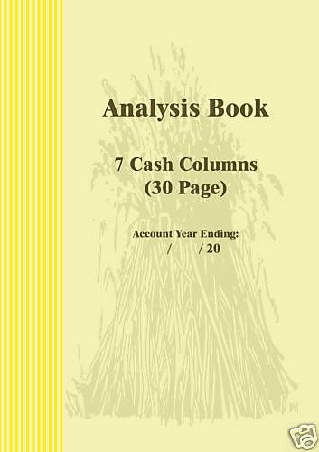 Pack of 10 Account/Analysis Book - 7 Cash Columns - 32 Pages - Castlemaker A058